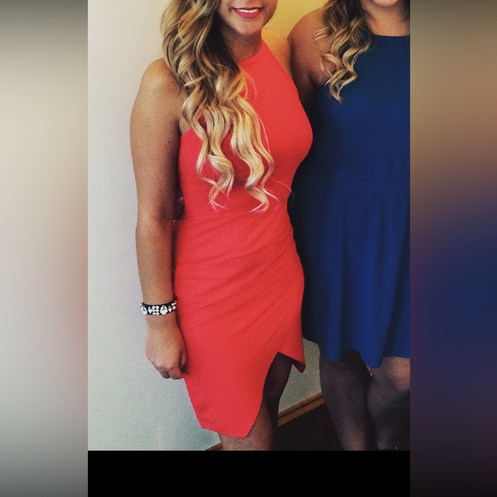 Cherry red wrap dress